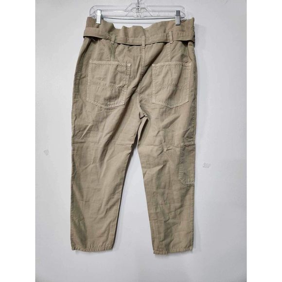 Free People Tan Button Fly Belted Cargo Pants Size 2. A39 - Picture 2 of 3